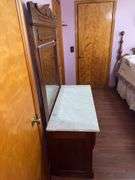 Victorian walnut dresser with a marble top and mirror