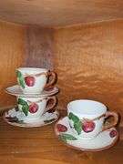 Vintage Franciscan "Apple" pattern teapot, tea cups,  & saucers.