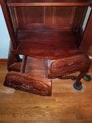 Carved orie tal style curio or china display cabinet.