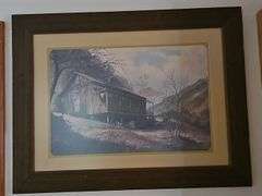 Russell May Print Loretta Lynn’s “Butcher Holler Home” - framed with rustic wood