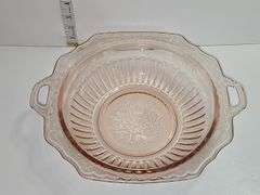 Vintage pink depression glass bowl