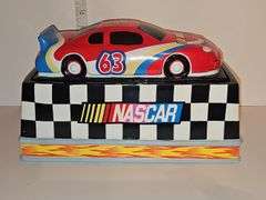 Vintage NASCAR #63 Ceramic Race Car Racecar Cookie Jar by Gibson 2002
