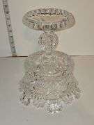 Vtg Fancy Beautiful Shannon Crystal Glass Crown Compote Pedestal Bowl