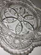 Round Clear Cut Glass Covered Butter Dish