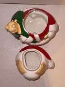 Vintage Christmas teddy bear cookie jar