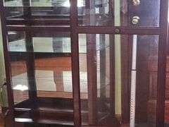 Vintage Curio Cabinet with sliding front door