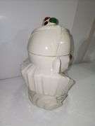 Vintage McCoy 1940s White Painted Clown Ceramic Cookie Jar