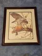 Paul Overstreet Owl print & unnamed artist Hawk print