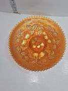 Antique Northwood Marigold Three Fruits carnival glass plate.