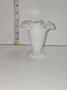 Vintage Fenton Silver Crest milk glass vase