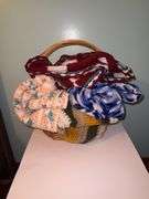 Basket of afghan blankets