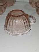 Rose pink depression glass teacups