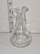 Vtg Cear Glass Oil Cruet & Stoppers