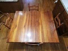 Dropleaf kitchen table & 4 ladderback chairs