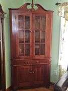 Colonial-style corner hutch or cupboard