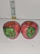 Vintage Franciscan "Apple" pattern butter dish & unnamed salt and pepper shakers, and napkin holder.