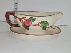 Vintage Franciscan Apple gravy boat with an attached underplate