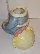 Vintage Rag Doll Blonde Girl Button Eyes Cookie Jar Canister Treasure Craft