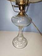 Electric conversion Oil lamp with frosted hand painted lampshade