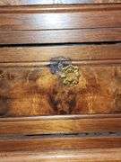 Walnut dresser with mirror and marble top