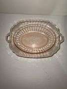 Vintage pink depression glass serving bowl