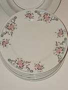 Porcelain dishes with rose design
