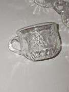 Vintage Pressed Clear Glass PEAR, GRAPE & APPLE Design Punch Bowl Cups