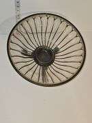 Vintage Blown Glass Bowl & Metal Caged
Imprisoned Brutalist Pedestal