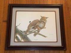 "Kentucky Wildcat," signed by artist Jim Oliver & Joe B. Hall.