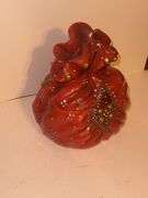 International Bazaar HandBag Satchel Purse Style Ceramic Cookie Jar Canister Red