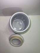 Vintage white ceramic cookie jar .