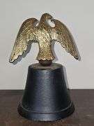 Vintage Cast Iron Bell topped with a patriotic Brass Eagle