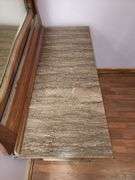 Walnut dresser with mirror and marble top