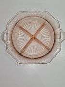 Vintage pink depression glass relish dish