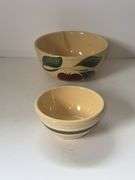 2 yellow stoneware bowls