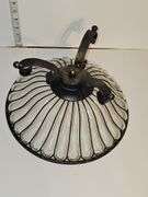 Vintage Blown Glass Bowl & Metal Caged
Imprisoned Brutalist Pedestal