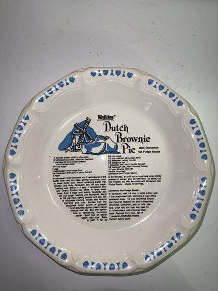 Ceramic pie plates with printed on recipes