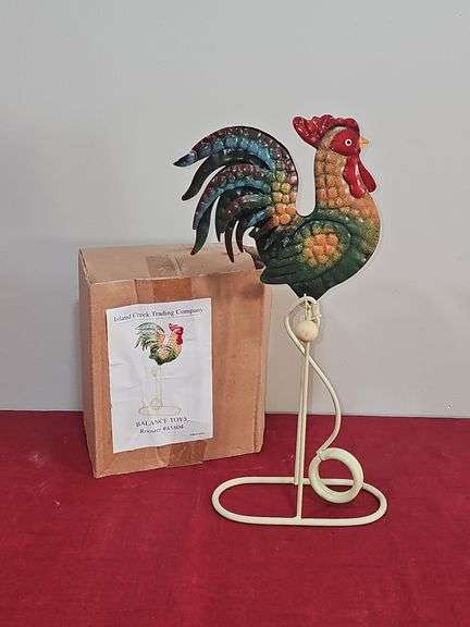 Island Creek metal balancing rooster