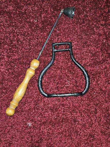Cast iron decorative piece & candle snuffer