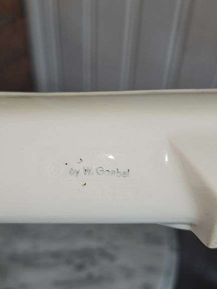 Vintage Goebel Candle Holders Long Porcelain Flower Floater Vase Germany Ivory