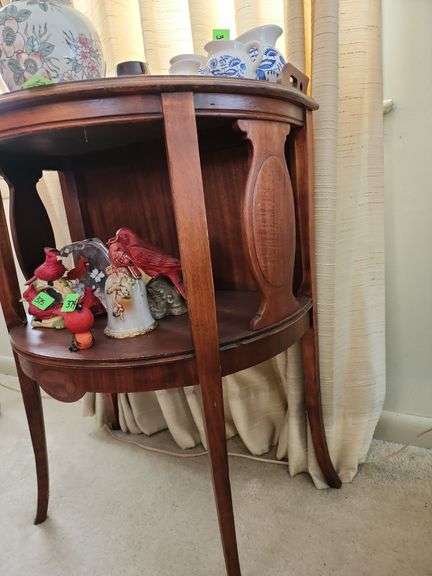 Vintage Half Moon Shaped Side Table - Contents NOT included