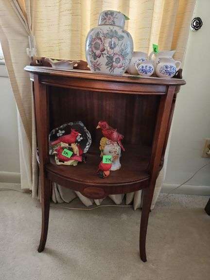 Vintage Half Moon Shaped Side Table - Contents NOT included