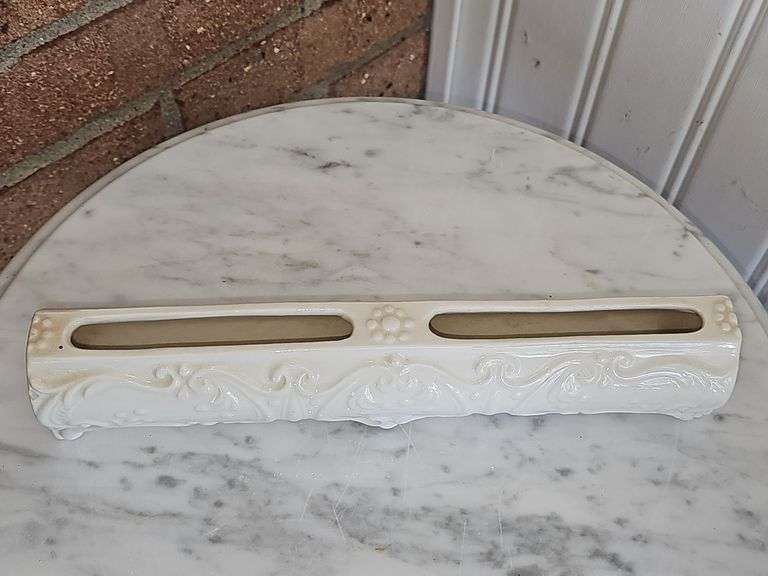 Vintage Goebel Candle Holders Long Porcelain Flower Floater Vase Germany Ivory