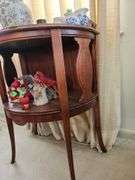 Vintage Half Moon Shaped Side Table - Contents NOT included