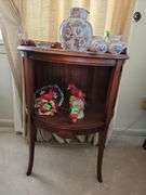 Vintage Half Moon Shaped Side Table - Contents NOT included