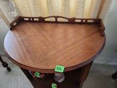 Vintage Half Moon Shaped Side Table - Contents NOT included