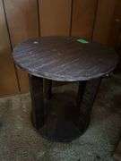 Small shelf and concrete bird