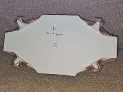 Antique Giraud Limoges France Porcelain White & Gold Footed Bowl