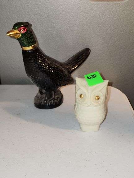 Vintage Avon Pheasant & Owl bottles Proud Groom & Partial Firetruck