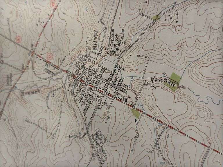1954 Map of Midway, Ky
